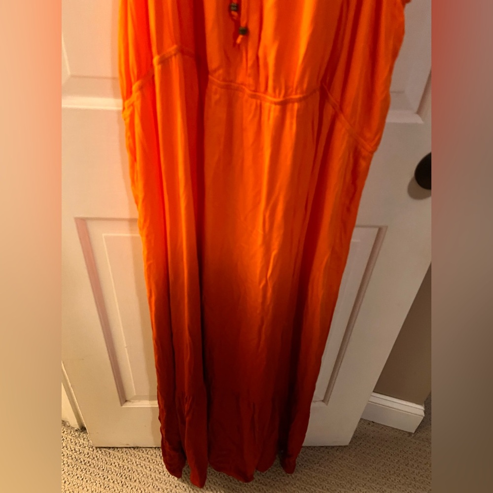 Knox Rose Plus Maxi Dress Orange Ombre Spaghetti-Strap 4X - Picture 7 of 11